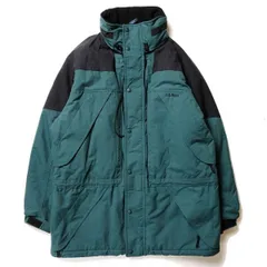 90's LLビーン シンサレートライニング ナイロン マウンテンパーカー (L) 黒×緑 中綿 ナイロンジャケット 90年代 旧タグ オールド LLBean アメリカ古着 USED  ビンテージ ヴィンテージ