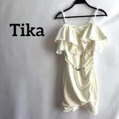 TikaドレスワンピースS白ホワイトキャバセクシー露出フリル高級感上品