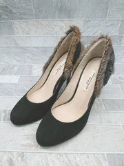 ◇ VII XII XXX セヴントゥエルヴサーティ ファー 装飾ビジュー ヒール パンプス サイズ35 ブラック レディース P  【1403180002311】