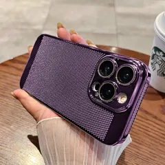 新店オープン！iphone13Mini用 ケース メッシュ 携帯ケース 放熱 保護ケース　覗き見防止ガラスフィルム 付き