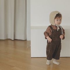 SALE!【100】 コーデュロイオーバーオール 秋冬服 サイドポケット つなぎ