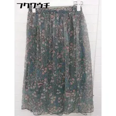 ◇ OLIVE des OLIVE ウエストゴム　花柄　 膝丈 ギャザー スカート サイズF ブラック　マルチ レディース 【中古】 【1105260008908】