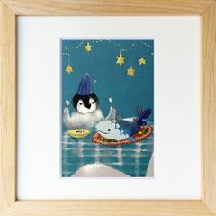 おかもとみわこ シルクスクリーン 版画 AP ペンギン 地球 雪山 - メルカリ