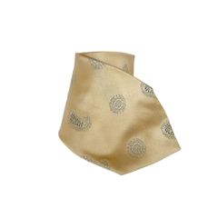GIANNI VERSACE ジャンニ ヴェルサーチ ペイズリー柄 シルク ネクタイ 大剣巾9.5cm ゴールド 金色 フォーマル メンズ イタリア製 当時物