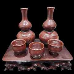 アンティーク　瓢箪　水筒　陶器　置物 縁起 開運 金運　風水 骨董 古美術 アンティーク瓢箪水筒陶器置物 縁起 開運 金運風水 骨董 古美術