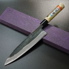 銀三 本鍛造 なしじ 和牛刀 包丁 21cm 牛刀 黒檀八角柄 銀三 和牛刀 黒檀八角銀巻柄 | 堺打刃物 株式会社高橋楠｜包丁の製造卸