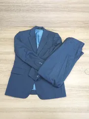 ◇ hiyama 背抜き 千鳥柄 S パンツスーツ サイズ表記なし ネイビー ブラック メンズ E  【1408060014903】