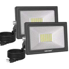 【新着商品】【プラグ PSE認証済み 日本語取扱説明書付き 5万時間 BBQ用 設置可能 3ピン 屋外 屋内 屋外作業 船舶 ナイター 防犯灯 倉庫照明 体育館用 IP66防水 工場 豪雨対応 2個セット】 高輝度 省エネ 駐車場灯 集魚灯 昼光色 35W 看