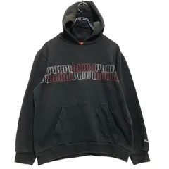 PUMA プリントスウェット パーカー キッズ L ブラック プーマ スポーツ プルオーバー 裏起毛 古着卸 アメリカ仕入 a701-5557