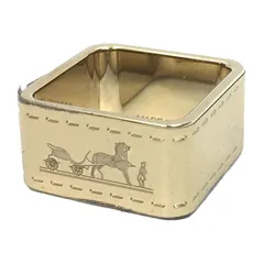 HERMES　エルメス　ボルデュック 馬車柄　スカーフリング　ゴールド　aq10751