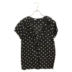 MOSCHINO (モスキーノ) ドット柄 襟フリンジデザイン シャツブラウス 121AFR1B02033718 ブラック レディースのサムネイル