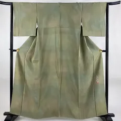 ☆ 小紋 斉藤三才 無地暈し 帯紅色 縮緬 ガード加工 K-4227 小紋 斉藤三才 無地暈し 長春色 縮緬 ガード加工 K-4281