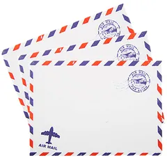 heizi 封筒 おしゃれ エアメール 30枚 はがき 手紙 結婚式 招待状 洋型1号 洋型２号 対応 アンティーク調 (白) [白]