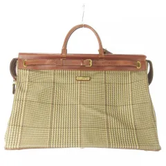 良品✨レア 大容量 ポロラルフローレン ボストンバッグ PVC×レザー 旅行 Used】ポロラルフローレン PVC×レザー ブラックウォッチ