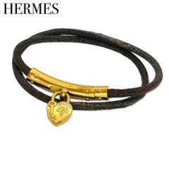 HERMES　エルメス ヴィヴィリデ ハート ブレスレット チョーカー ブラウン　ゴールド