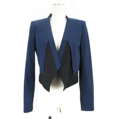 ビーシービージーマックスアズリア BCBGMAXAZRIA ジャケット ショート 切替 ボタンレス ネイビー ブラック XXS 250121Eのサムネイル