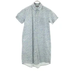 BEAMS BOY WEAR ビームスボーイウェア 花柄 半袖 シャツワンピース ブルー レディース 古着