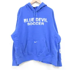 XL/古着 ナイキ NIKE 長袖 スウェット パーカー メンズ BLUE DEVIL サッカーボール センタースウォッシュ 大きいサイズ 青 ブルー 25mar27 