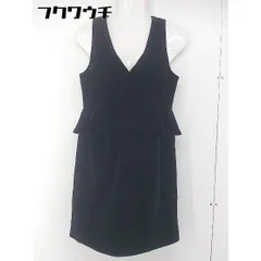 ◇ Simplicite バックジップ　ノースリーブ　フリル　Vネック　ベロア 膝丈 ワンピース ブラック レディース  【中古】 【1108060008215】のサムネイル