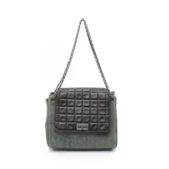 シャネル CHANEL ショルダーバッグ 2.55 チョコバー A15315 インディゴブルー/ブラック ラムスキン（羊革） デニム 2.55 チョコバー チェーンショルダー レディース Used B