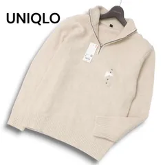 【新品 23AW】 UNIQLO ユニクロ 秋冬★ ウール混 スフレヤーン ハーフジップ セーター ニット Sz.M メンズ 未使用