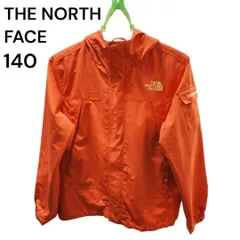 ノースフェイス ナイロンジャケット オレンジ キッズ 140 マウンテンパーカー 男の子 女の子 フード付き ナイロン 刺繍 子供 子ども