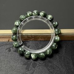 高品質】グリーントルマリンインクォーツ ブレス 13.5mm 内径17.5cm 