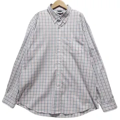 ノーティカ NAUTICA オーバーサイズ オンブレシャツ ボタンダウン チェックシャツ 長袖シャツ WRINKE RESISTANT  2XL相当　古着 D402