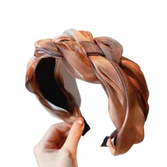 三つ編みカチューシャ 韓国風 ヘアバンド 痛くない カチューシャ 大人カジュアル 髪飾り 大人 ヘアアクセサリー (オレンジ, Free) [オレンジ] [Free]
