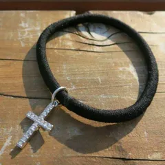 シルバー クリスタル クロスブレスレット メンズ アクセサリー