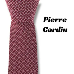 【7605】美品！ピエールカルダン　ネクタイ　ボルドー系