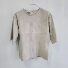 0196 BY MIN スウェード 感じ 半袖 ブラウス フリーサイズ