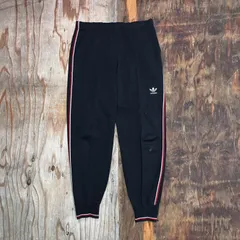 adidas アディダス テーパード トラック パンツ ジャージ レッド ブラック 赤黒 デサント VINTAGE 古着 MG98
