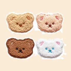 【新着商品】アイロン ワッペン 熊 動物 モチーフ 4枚セット おしゃれ GOODCHI パッチ 補修 刺繍 アップリケ DIY 女の子 男の子 かわいい 装飾