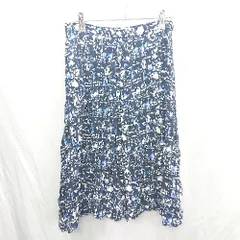 ◇ Θ Φ koe コエ 総柄 膝下丈 フレア スカート サイズM ブルー系 レディース E  【1410290030691】