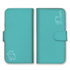 OPPO Reno 13A ケース 手帳型 オッポリノ 13A スマホケース 携帯ケース 猫 ねこ ネコ 子猫 猫扉 絵 イラスト 可愛い かわいい ワンポイント ピンク ブルー  カラー02