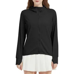 [Sillictor] ラッシュガード レディース 長袖 フード付き 冷感 ラッシュ ジップ パーカー オーバーウェア 水着 大きいサイズ 日焼け対策 夏服 【通気速乾＆UVカット】