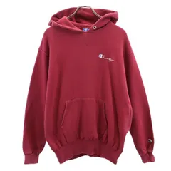 チャンピオン 90s 青タグ USA製 長袖 スウェットパーカー L レッド系 Champion 裏起毛 ロゴ メンズ 【中古】  【230912】