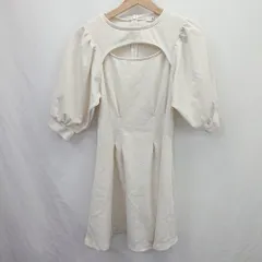 ◇ ⊂ SLY スライ カジュアル 五分袖 ミニ丈 ミニ丈五分袖胸オープンワンピース サイズ1 ホワイト系 レディース E  【1508060027641】