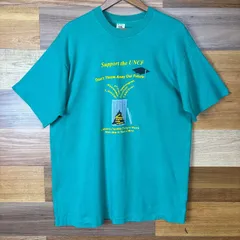 USA製 90s UNCF 教育支援組織 T-sh Tシャツ サイズ メンズ XL シングルステッチ アメリカ製 90年代 VINTAGE ビンテージ ヴィンテージ ストリート アメカジ 古着 r25090481【Tシャツ】/グリーン