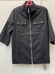 VALENZA SPORTS バレンザポー　ブラック 半袖 ジップ アウター 48 L～LL