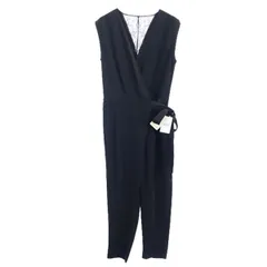 未使用 ラトータリテ 日本製 バックレースカシュクールオールインワン F ブラック La TOTALITE レディース 古着 220912