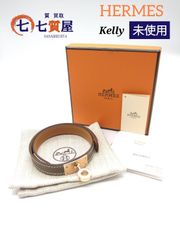 【新品同様・未使用】HERMES エルメス Kelly ケリー ブラウン×ゴールド金具 2連 ブレスレット バングル 刻印あり U刻