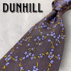 dunhill ダンヒル 花 フラワー ボタニカル 植物 ネクタイ ブラウン