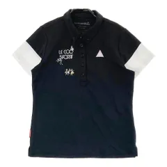 サイズ：LL LE COQ GOLF ルコックゴルフ  半袖ポロシャツ ボタンダウン  ブラック系 [240101347884]# ゴルフウェア レディース ストスト