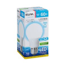 ELPA エルパ LED電球 一般電球A形 60W形 E26 昼光色 広配光 LDA8D-G-G5015