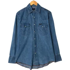 古着 90年代 ラングラー Wrangler 長袖 デニムウエスタンシャツ メンズM相当/eaa555867