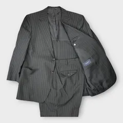 Burberry London 美品 ブラック ストライプ スーツ バーバリーロンドン BBD41-608-09 ウール