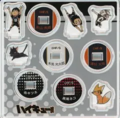 【中古】アクリルスタンド・アクリルパネル 影山飛雄(ミニキャラ)＆木兎光太郎(ミニキャラ)＆澤村大地＆宮侑(キツネ)＆黒尾鉄朗(ネコ) 「ハイキュー!! アクリルmini☆miniフィギュア(セット)」