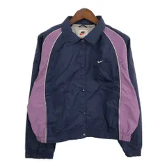 90年代 NIKE ナイキ ナイロンジャケット スポーツ ネイビー (レディース L) 中古 古着 S0170